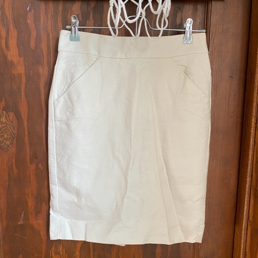 J. Crew Pencil Skirt with Pockets Ivory - Size 00